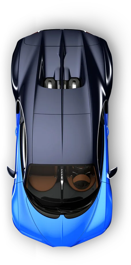 Blue Bugatti Top View 